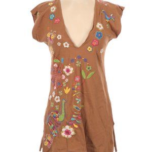 Colorfully Embroidered Tunic Top